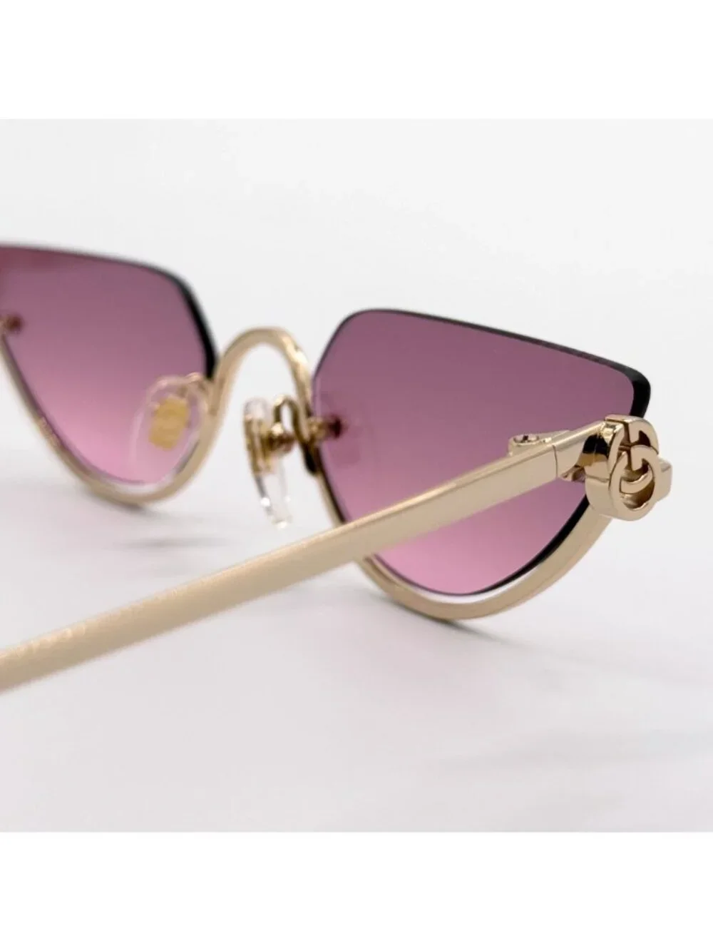 New Gucci Pink Gold Cat Eye Women Sunglasses GG1603S 003